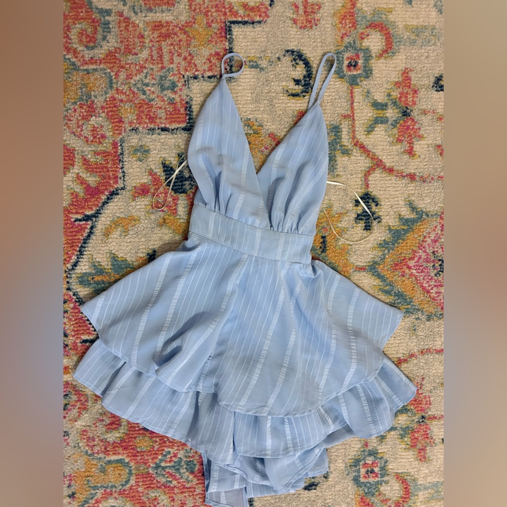 blue romper dress